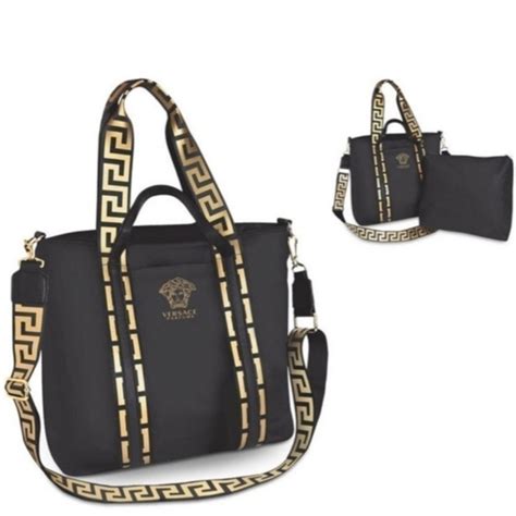 versace bag black and gold|Versace parfums bag gold.